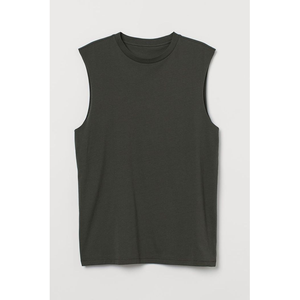 Men's <b>Black</b> Sleeveless Knitted <b>Tank</b> <b>Top</b> O-Neck Regular Fit Solid Color Casual Style T-Shirts Oversized Men's Women's - Product Image 6
