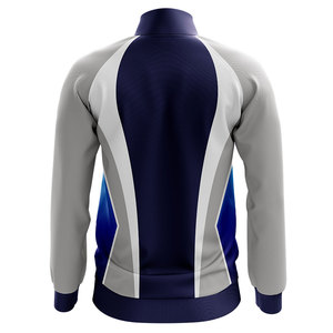 Mens Color Block Track <b>Jacket</b> <b>Zip</b> <b>Up</b> Stand Collar Sports Outerwear Custom Logo Winter Training Coat Sublimation Print Zipper - Product Image 2