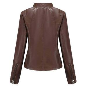 Chaqueta de Motera para Mujer de Piel de Oveja 100% Real de Alta Calidad, Lona Impermeable, Transpirable, Elegante, Informal, Embalaje Premium Personalizado - Product Image 5