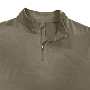Men Plain Fit Zipper T Shirt <b>Mock</b> <b>Neck</b> Workout <b>Top</b> Warm Knitted Jersey - Product Image 2