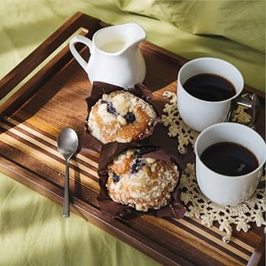 Solid Wood Serving Tray Decorative Food Serving Platter for Dining Table and Contemporary Home Decoration - Product Image 6