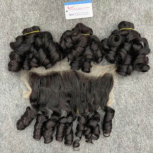 ผมต่อแบบสตีมบั๊นซี่ ลอนเด้ง สีธรรมชาติ พร้อมส่ง ผู้จำหน่ายผมดิบ ช่อผมดิบ แบบดับเบิ้ลดรอนเวฟท์ - Product Image 5