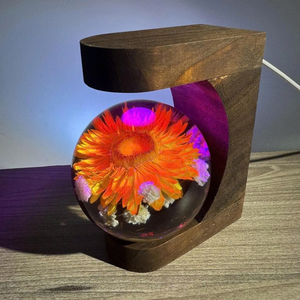 Epoxy Resin Decorative <b>Night</b> <b>Light</b>, Immortelle-Shaped, Spherical, 16-Color Rgb <b>Led</b> <b>Light</b> - Product Image 1