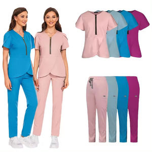 Nuevo Uniforme Médico para Mujer, con Cierre Frontal, Manga Tulipán, Elástico, para Enfermería, Doctoras y Hospitales - Product Image 2