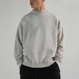Sweat-shirt en molleton de coton épais à col rond, style streetwear décontracté, poche surdimensionnée, écologique, 240g, vêtements personnalisés - Product Image 1