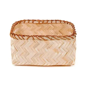 Cestas de Bambú Rectangulares Vietnamitas, Contenedores de Almacenamiento Tejidos, Organizador de Cocina, Cajas para Alimentos, Decoración del Hogar - Product Image 3