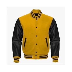 Chaqueta Bomber Varsity de Moda para Hombre 2023, con Cuello Alto Recubierto, Logotipo Frontal Personalizado, Manga de Cuero, Relleno de Poliéster, Talla Grande - Product Image 6