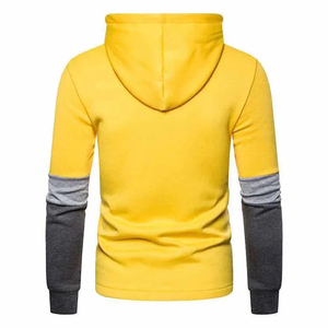 Sweat à capuche oversize pour homme avec blocs de couleur et poche imprimée, 100 % coton tricoté, manches classiques, tenue décontractée d'automne - SINEWY SPORTS - Product Image 3