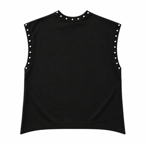 เสื้อกล้ามพิมพ์โลโก้ตามสั่ง เนื้อผ้าหนา 100% ผ้าฝ้าย คุณภาพสูง ประดับคริสตัล สำหรับขายส่ง - Product Image 2