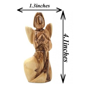 Sculpture d'ange gardien en bois de Sheesham pour table |   Figurines en bois indiennes artisanales, écologiques et durables, Aqudus Saleem - Product Image 3