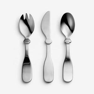 Juego de cubiertos de plata de acero inoxidable de la mejor calidad, con mango simple único, diseño de aspecto real, juego de cubiertos de lujo - Product Image 1