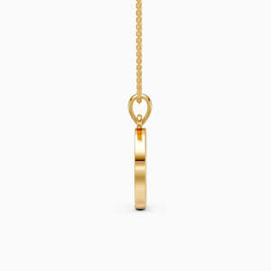 Collar Clásico Unisex de Oro Sólido de 14K con Diamante Cultivado en Laboratorio de Corte Pera, Engaste Pavé, Joyería para Uso Diario y Compromiso - Product Image 4