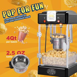 Macchina per Popcorn da Tavolo 300W con Porta in PP, Pentola da 2,5 oz, Capacità 4 QT per Ciclo, per Uso Domestico, Include 2 Accessori per la Preparazione - Product Image 2