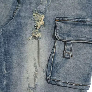 Casual Men Zipper <b>Fly</b> Loose Denim Baggy Shorts Skate <b>Jeans</b> Shorts High Street Men's Shorts From Pakistan - Product Image 6
