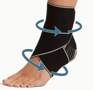 Attelle de cheville réglable en néoprène avec fermeture auto-agrippante souple pour le sport et le fitness, protection respirante unisexe noir orange - Product Image 3