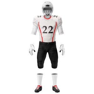 Ensemble d'uniformes de football américain pour adultes, 100 % polyester, impression par sublimation, nom d'équipe personnalisé, service OEM, commande d'équipe, vente en gros, short en mesh - Product Image 4