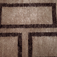 DECORDEC Woll-Öko-Teppich, rutschfest, handgetuftet, dickflorig, modernes, ineinandergreifendes rechteckiges geometrisches Gittermuster für das Wohnzimmer