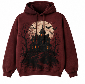 Sudadera con Capucha de Gato Bruja de Halloween, Unisex, Verde Oliva, 100% Algodón, Corte Regular, Estampado Digital, con Bolsillo, Informal, para Invierno - Product Image 4