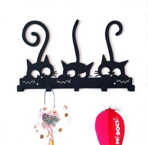 Porta Llaves de Pared de Diseño Simple y Decorativo, de Acero Inoxidable Negro, de un Solo Nivel, Ecológico y Multifuncional - Product Image 5