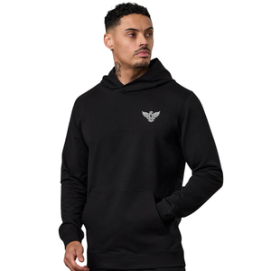 Sudadera con Capucha de Forro Polar para Hombre, Negra, de Alta Calidad, Diseño Personalizado con Logotipo en Relieve en la Parte Delantera, Bolsillo, Corte Regular - Product Image 1