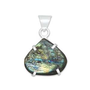 Natural Raw Pendant <b>Necklace</b> <b>Silver</b> Plated <b>Necklace</b> Birthstones Jewelry Raw Labradorite Crystal Trendy Unisex Pendant <b>Necklace</b> - Product Image 5
