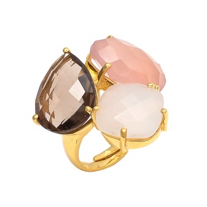 Anillo de Plata de Ley 925 con el mejor diseño en varios colores, piedras preciosas de cuarzo hidráulico, anillo elegante chapado en oro, joyería para mujer - Product Image 1