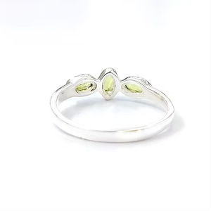 2.0 Grams Three <b>Peridot</b> Gemstone <b>Ring</b> Jewelry with Elegant Design for Everyday Wear Best for Gifts - Product Image 4
