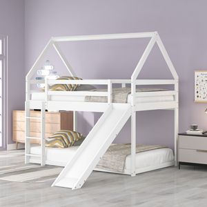 Letto a Castello Bianco per Bambini con Scivolo e Scala, Prodotto per Camere da Letto - Product Image 2
