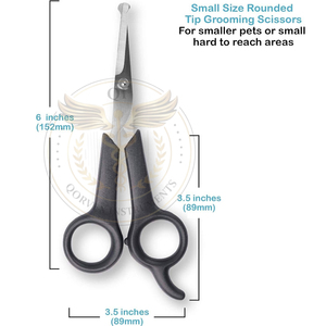 Set of 3 Manual Stainless Steel Dog Grooming Scissors with Portable Comb <b>Case</b> for Long & Short Hair Cutting Plastic Handle Kit - Product Image 6