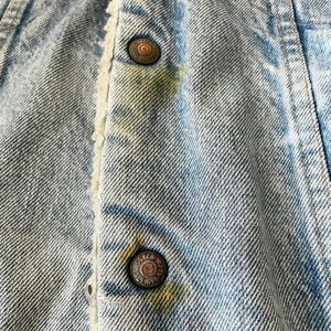 Women's Denim <b>Jacket</b> With Faux Fur Collar Button Closure Casual Autumn Wear Light Blue Washed Fabric Full Sleeve Regular Fit - Product Image 4