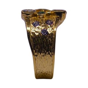 Wedding Wear 925 Sterling <b>Silver</b> Gold Plated Jewelry Blue Topaz White Topaz <b>Emerald</b> Gemstone Women Wear Classic <b>Ring</b> - Product Image 2