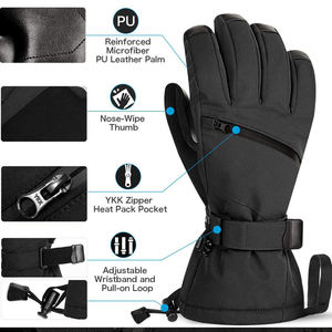 Guantes de Esquí Impermeables y Transpirables para Hombre / Guantes de Cuero Resistentes al Viento para Clima Frío - Product Image 2