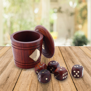 Jeu de dés carrés classiques en bois faits à la main, jeu de société éducatif pour la famille, jeu de table d'intérieur, décoration artisanale pour la maison - Product Image 4
