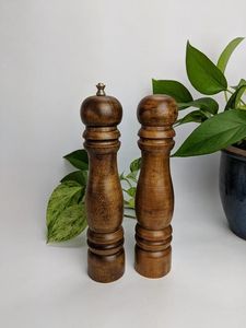 Contemporary Wooden <b>Salt</b> And Pepper <b>Shaker</b> With Natural Wood Grain Finish And Refillable Compartment - Product Image 1
