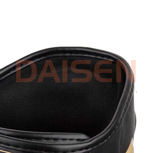 Protège-jambes en cuir PU noir et or avec fermeture auto-agrippante pour la protection sportive des adultes - Product Image 6