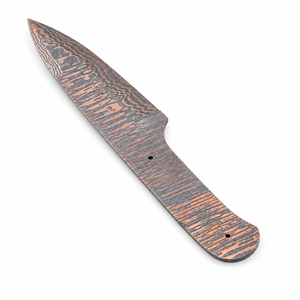 มีดสกินเนอร์ใบมีดตรงเหล็กดามัสกัสผสมทองแดง ทำมือตามสั่ง ยี่ห้อ Burraq DIY OEM สำหรับใช้ในแคมป์ปิ้งและครัว - Product Image 4