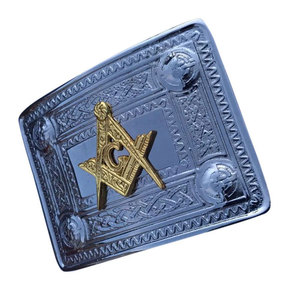 Hebilla de cinturón celta cromada dorada de alta calidad, la más vendida, con diseño masónico, accesorios personalizados al por mayor - Product Image 2