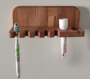 Newly Design Wall Mounted Acacia Wood Toothbrush Holder For <b>Bathroom</b> Customised Design At Under Your Budget - Product Image 1