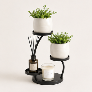 New Arrival Vintage Style 3-Tier Spiral Metal Plant <b>Stand</b> with White Metal <b>Pots</b> Modern Minimalist Desktop Flower <b>Pot</b> Rack - Product Image 3