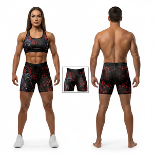 100% High Quality Elastic Waist Band Comfortable Gym Workout Fitness Compression Shorts Custom Logo Zipper Pockets Boxing Shorts - Product Image 3