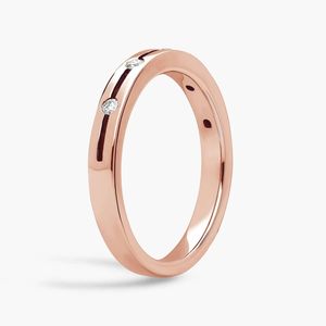 แหวนแต่งงานผู้ชายทรงเหลี่ยมเพชรแบบซ้อนกัน ชุบโรเดียมสีดำ ทองคำขาว 18K ทรงกลมเจียระไนแบบเหลี่ยมคม ได้รับการรับรองจาก IGI - Product Image 3