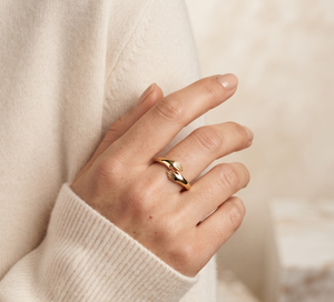 Custom 14K <b>Gold</b> <b>Hug</b> <b>Ring</b> For Women Adjustable Open <b>Ring</b> Love Hand Hugging Jewelry - Product Image 4