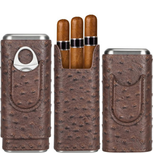 Estuche de lujo para cigarros de cuero con cortador integrado y organizador para un almacenamiento seguro y viajes ejecutivos, a la venta a precio de mayorista. - Product Image 3