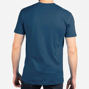 T-shirts unisexes en gros, qualité supérieure, coupe ajustée, col rond suédé, bleu marine nuit, pour hommes - Product Image 1