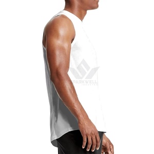 <b>Men's</b> <b>White</b> Sleeveless O-Neck Knitted Tank Top Breathable Solid Color Casual Sports <b>Vest</b> - Product Image 5