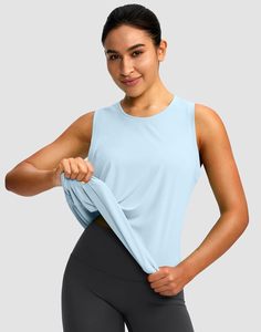 Camiseta sin mangas de algodón personalizada para mujer, estilo básico acanalado, ajuste ceñido, elástica, informal, de verano, a la moda, tipo camisola, espalda cruzada, para gimnasio, yoga y fitness. - Product Image 1