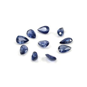 Zafiros azules naturales sin tratar, calibrados en forma de pera de 4x6 mm, piedra preciosa de zafiro azul facetada natural suelta para la fabricación de joyas. - Product Image 4