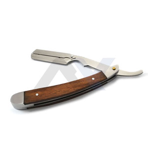 Vintage Barber Razors Wooden Handle <b>Swing</b> Blade Shavette Salon Use Classic Straight Razor Custom Logo OEM Branding Barber Tool - Product Image 1