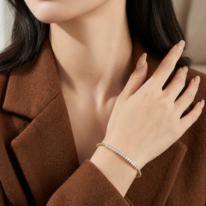 <b>Solid</b> 18k Two Tone <b>Gold</b> Natural Genuine Brilliant Cut Diamond Half Eternity Pave Beaded <b>Bangle</b> Hinged Clasp Chic Everyday Luxury - Product Image 3