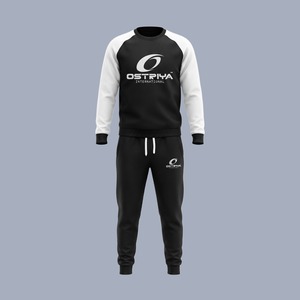 Breathable Solid Color Regular Fit 100%Cotton <b>Winter</b> <b>Wear</b> <b>Men</b> Tracksuit Set Custom Embroidery Logo New Arrival - Product Image 3